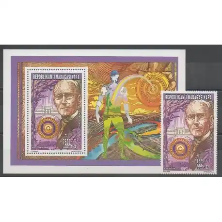 Livraison Mondiale Madagascar - 1996 - No 1437 + BF - Célébrités