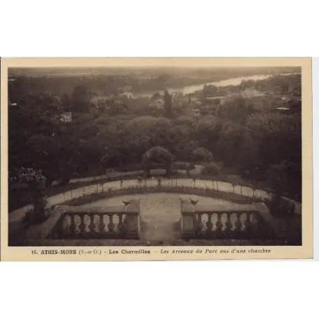 Carte postale 91 - Athis-Mons - Les charmilles - Les arceaux du parc vus d'une chambre - Non Promotion