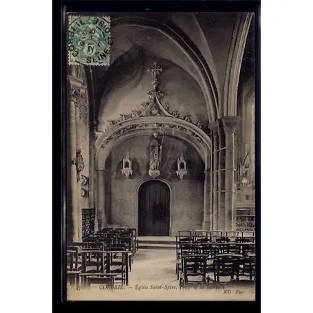 Carte postale 91 - Corbeil - Eglise St-Spire - porte de la Sacristie - Voyage - Dos divis Seulement Aujourd’hui