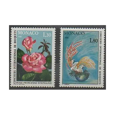 Achat Immédiat Monaco - 1980 - No 1251/1252 - Roses - Fleurs