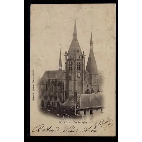 Carte postale 91 - Dourdan - vue de l' eglise - Voyage - Dos non divise Achat Immédiat