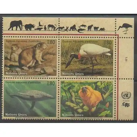 Nouvelle Collection Nations Unies (ONU - Genève) - 1994 - No 265/268 - Espèces menacées - WWF