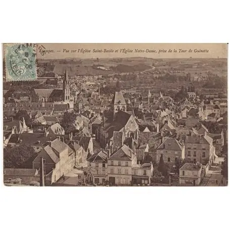 Carte postale 91 - Etampes - Vue sur l'eglise Saint Basile Gros Lot