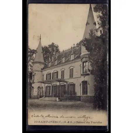Carte postale 91 - St-Cheron - chateau des Tourelles - Voyage - Dos divise Paiement Sécurisé