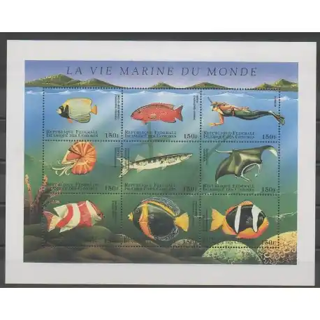 Original Comores - 1998 - No 689/697 - Animaux marins