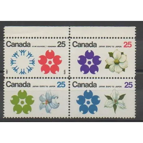 Nouveauté Canada - 1970 - No 429/432 - Fleurs - Exposition