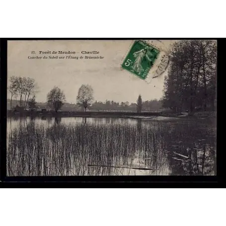 Prix Choc Carte postale 92 - Foret de Meudon - Chaville - coucher du soleil sur l' etang de Brisemi
