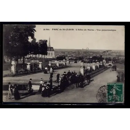 Carte postale 92 - Parc de St-Cloud - l' allee de Marne - vue panoramique - Voyage - Dos Promotion Saisonnière