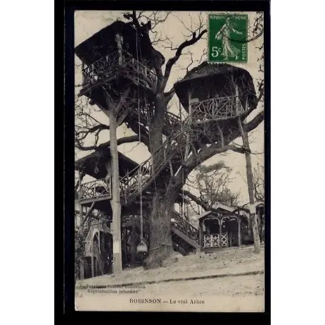 Carte postale 92 - Robinson - Le vrai arbre - Voyage - Dos divise Top Vente