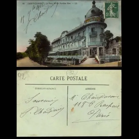 Carte postale 92 - Saint Cloud - Le parc - Le pavillon Bleu Vente Directe