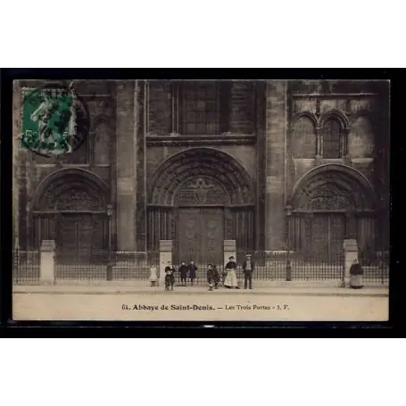 Prix Choc Carte postale 93 - Abbaye de St-Denis - les Trois Portes - Voyage - Dos divise