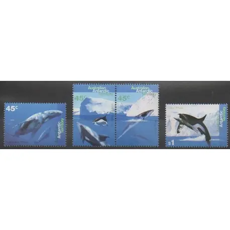 Artisanat Australie - territoire antarctique - 1995 - No 102/105 - Animaux marins - Mammifères