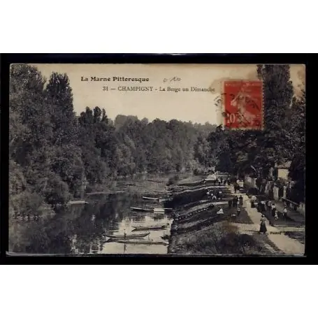 Gros Lot Carte postale 94 - Champigny - la Berge un dimanche - Voyage - Dos divise