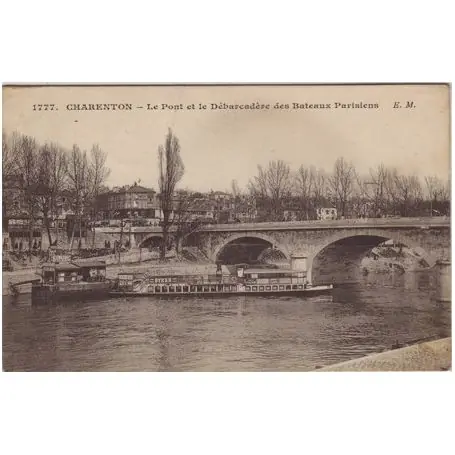 Carte postale 94 - Charenton - Le pont et le debarcadere Top Qualité