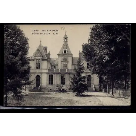 Carte postale 95 - L' Isle-Adam - Hotel de Ville - Non voyage - Dos divise Retour Gratuit