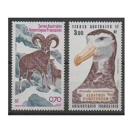 Authentique TAAF - Poste aérienne - 1985 - No PA86/PA87 - Oiseaux - Mammifères