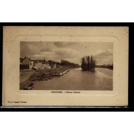 Carte postale 95 - Pontoise - L' Ile du Pothuis - Voyage - Dos divise Livraison Express