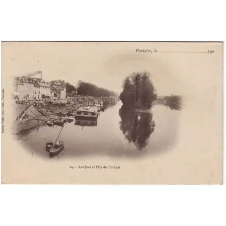 Carte postale 95 - Pontoise - Le quai et l'ile du Pothuis Livraison Express