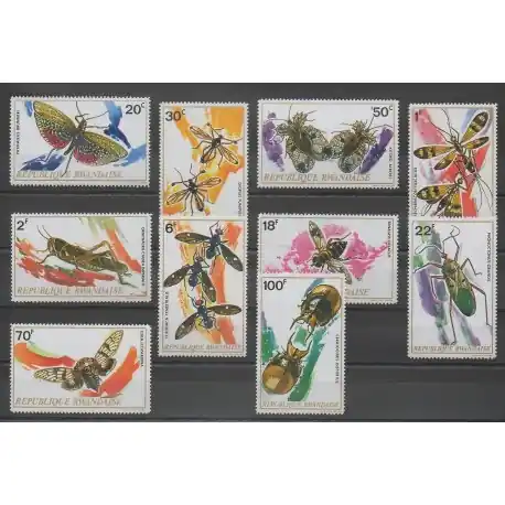 Nouvelle Collection Rwanda - 1973 - No 501/510 - Insectes