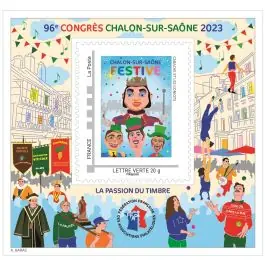 Timbre de collection France - Bloc FFAP 22 - 96ème Congrès de la FFAP à Chalon sur Saône Promotion