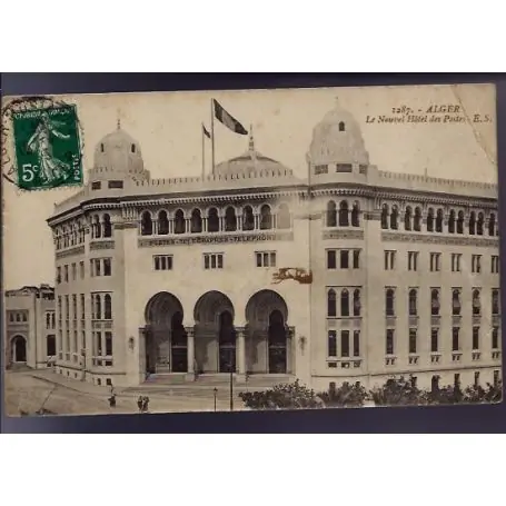 Algerie - Alger - Le nouvel hotel des postes en 1913 - Cornee Satisfait Ou Remboursé