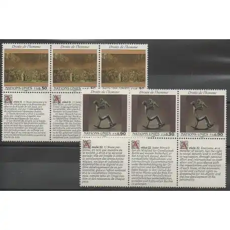 Nations Unies (ONU - Genève) - 1992 - No 235/240 - Droits de l'Homme Réduction