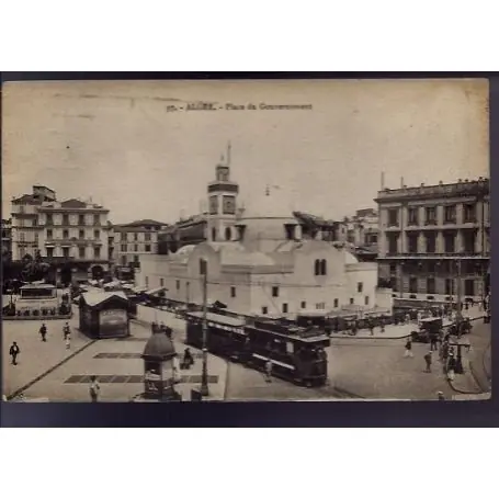 Algerie - Alger - Place du Gouverneur - Tramway - Beau plan Authentique