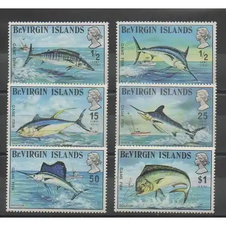 Certifié Vierges (Iles) - 1972 - No 241/246 - Animaux marins