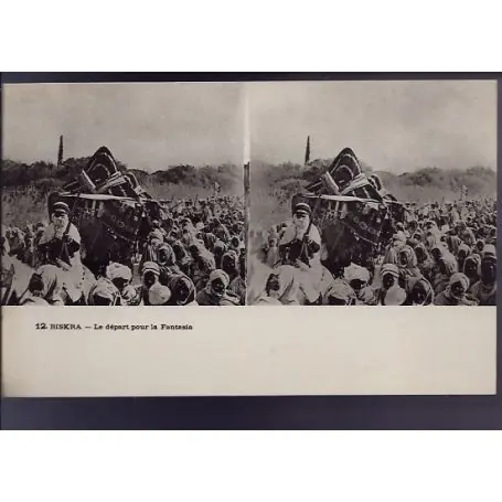 Algerie - Biskra - Depart pour la fantasia - Carte sereoscopique Livraison Mondiale