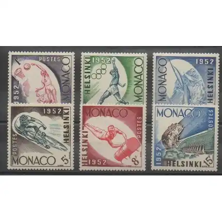 Monaco - 1953 - No 386/391 - Jeux Olympiques d'été Tendance