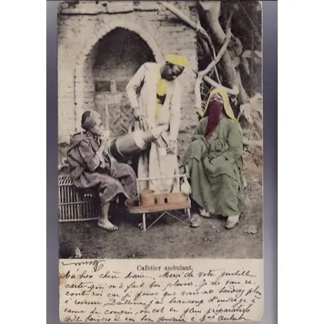 Algerie - Cafetier ambulant - Beau plan en couleur Haute Qualité