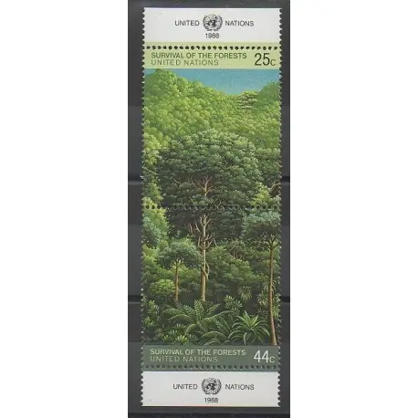 Nations Unies (ONU - New-York) - 1988 - No 515/516 - Environnement - Arbres Réduction