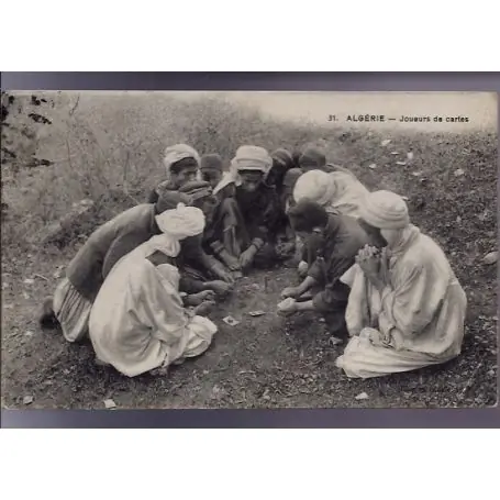 Algerie - Jeunes joueurs de cartes - Anime Haute Qualité