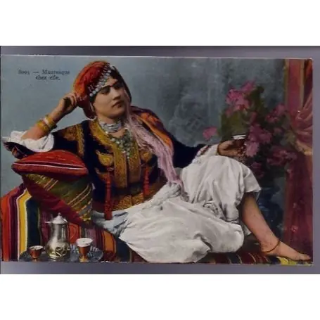 Commande En Gros Algerie - Mauresque chez elle buvant le cafe - Couleur