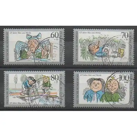 Marque Allemagne occidentale (RFA) - 1990 - No 1287/1290 - Dessins Animés - BD - Oblitéré
