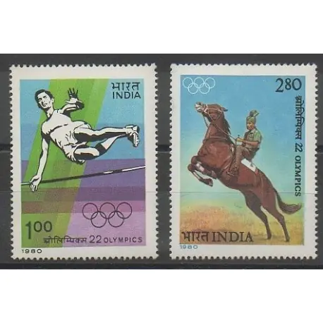 Inde - 1980 - No 632/633 - Jeux Olympiques d'été Affaire À Saisir