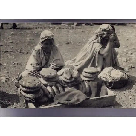 Algerie - Scenes et types - Marchands de pain - Beau plan anime Livraison Gratuite