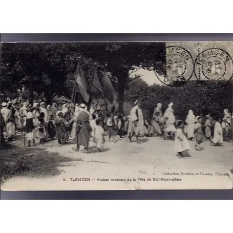 Dernière Chance Algerie - Tlemcen - Arabes revenant de la fete de Sidi-Boumedine - Beau plan anime - 1902