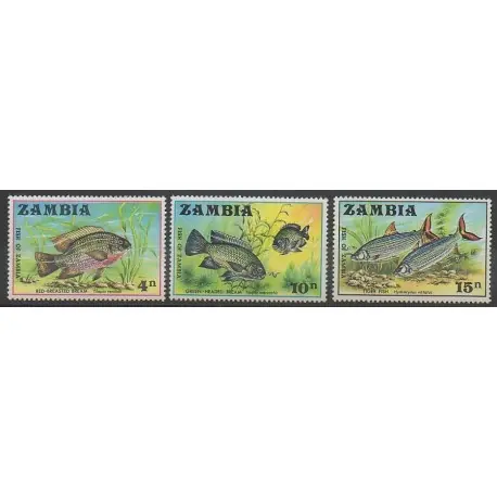 Produit De Marque Zambie - 1971 - No 74/76 - Animaux marins