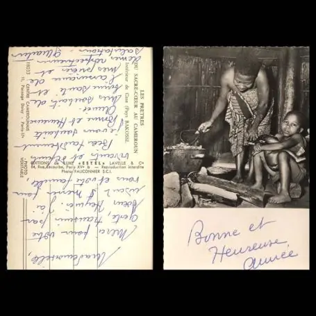 Édition Limitée Les pretres du Sacre Coeur au Cameroun - Interieur de case - Pays Bakossi - Femme et enfant - CPSM