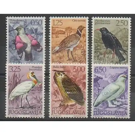 Yougoslavie - 1972 - No 1345/1350 - Oiseaux Vente Flash