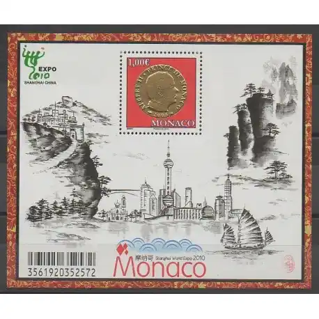 Monaco - Blocs et feuillets - 2010 - No BF96 - Exposition - Sites Vente Directe
