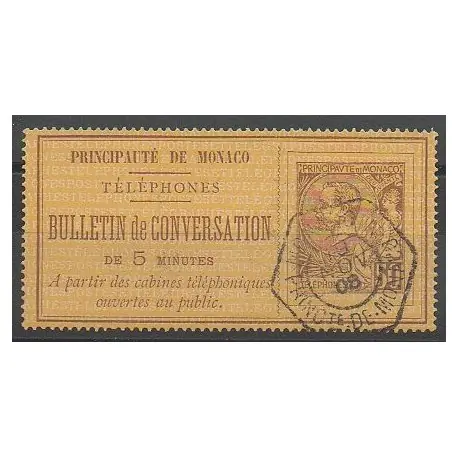 Top Vente Monaco - Timbres-téléphone - 1886 - No 1 - Oblitéré