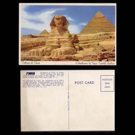 Egypte - Carte de la TWA - Le Caire - Le sphinx Commande En Gros