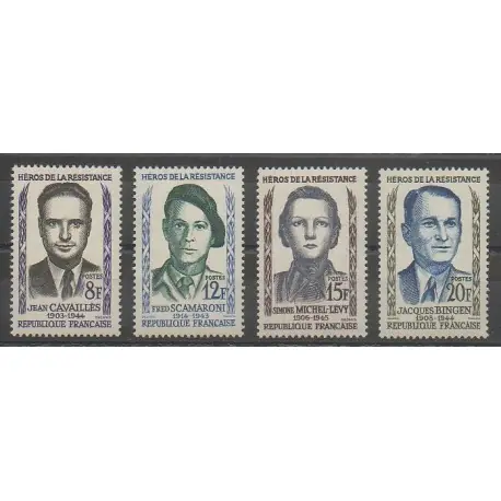 Nouvel Arrivage France - Poste - 1958 - No 1157/1160 - Célébrités - Seconde Guerre Mondiale