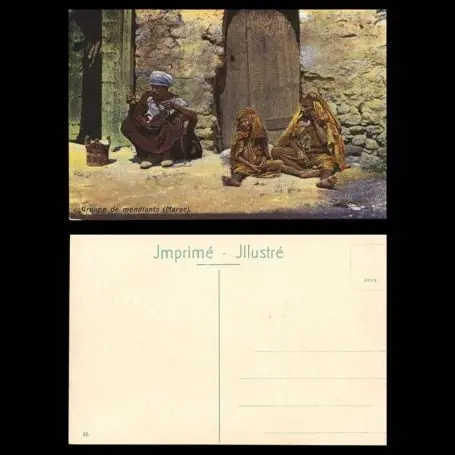 Remise Maroc - Groupe de mendiants - Couleur