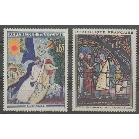 Livraison Express France - Poste - 1963 - No 1398/1399 - Peinture - Art