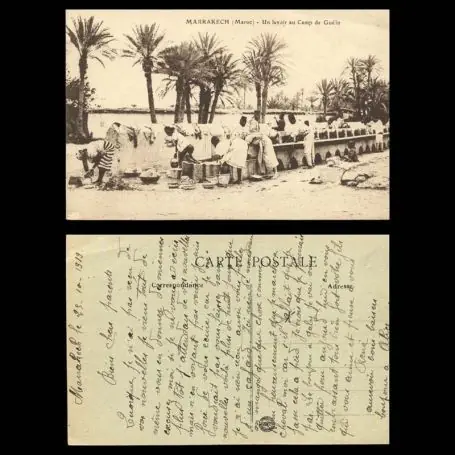 Soldes Maroc - Marrakech - Un lavoir au camp de Gueliz - Animee