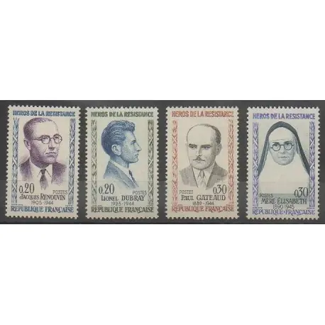 Gros Lot France - Poste - 1961 - No 1288/1291 - Célébrités - Seconde Guerre Mondiale