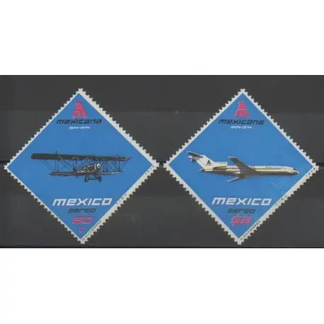 Top Qualité Mexique - 1974 - No PA369/PA370 - Aviation